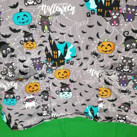 ZOE + CHLOE Happy Halloween Scrub Top Style# Z12202 Women's Size Large - Picture 3 of 5